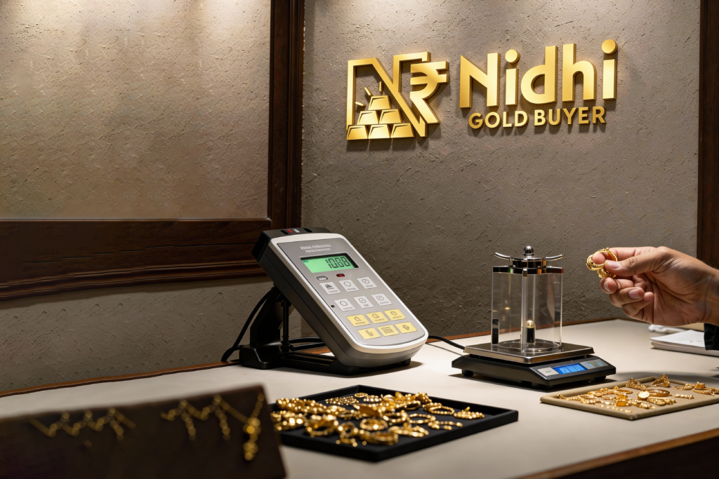 Nidhi Gold Buyer ensuring fair gold testing as the best gold buyer in Ahmedabad